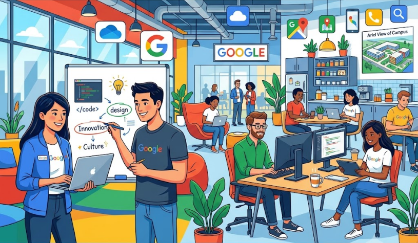 employees working inside Google office