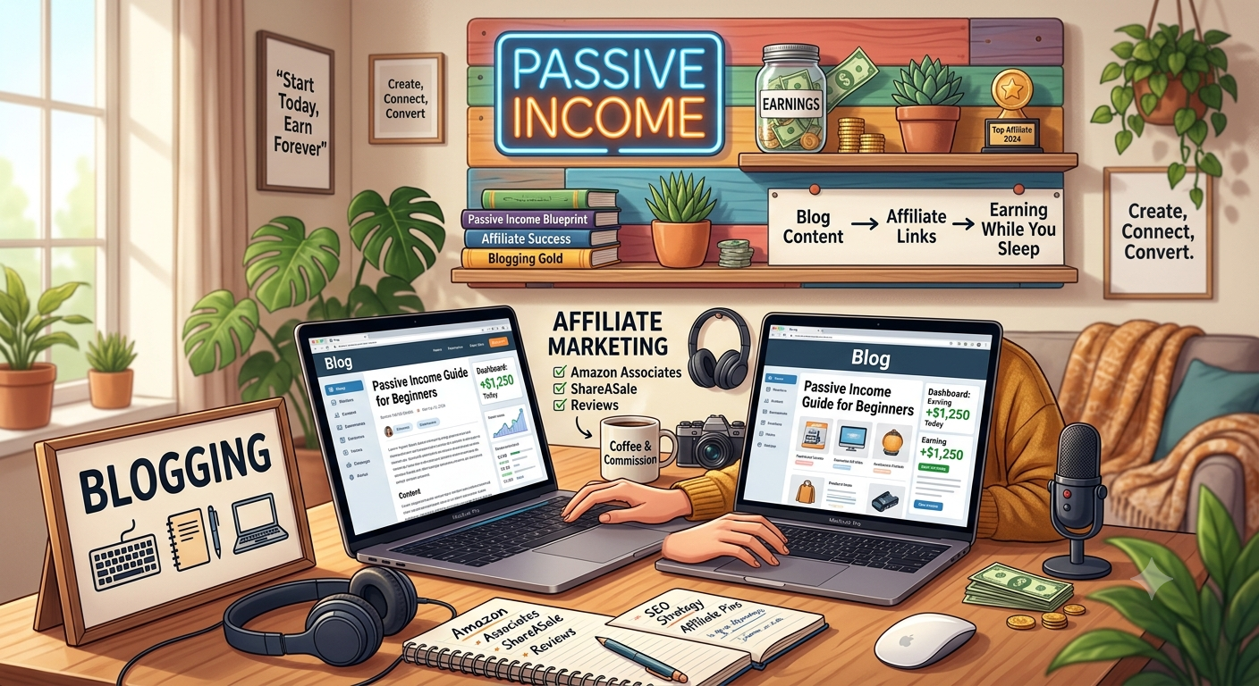 passive income ideas - how to make money online with blogging and affiliate marketing