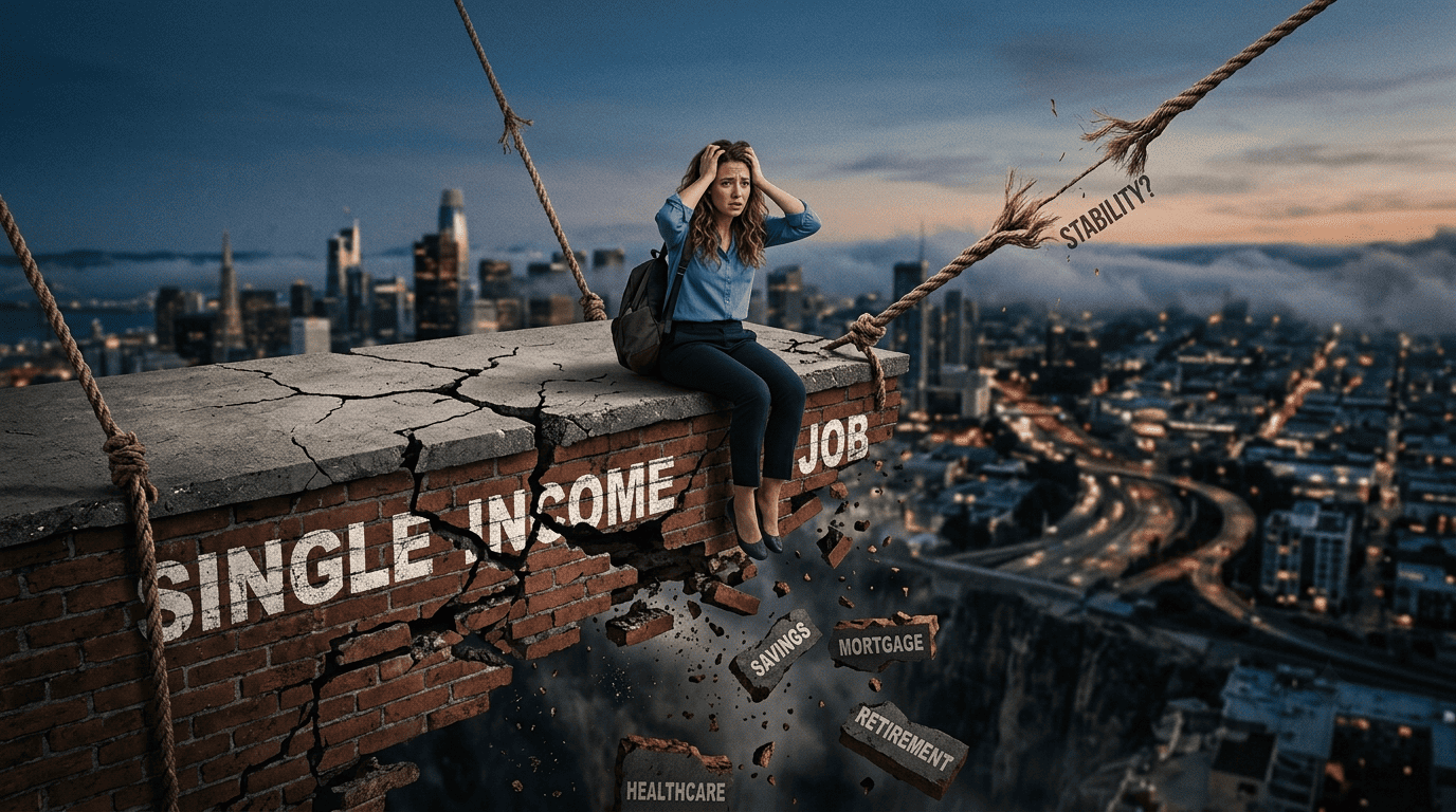 Professional exploring multiple income streams including freelancing, investing, online business, and passive income instead of relying on one job.