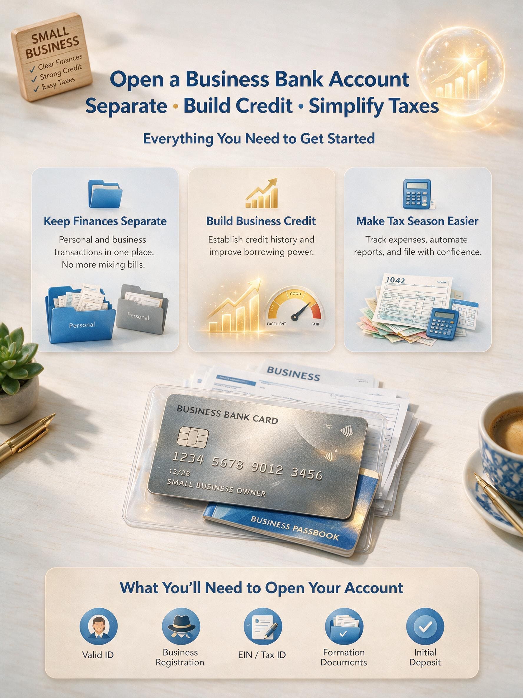 How to open a business bank account - an infographic to easily understand